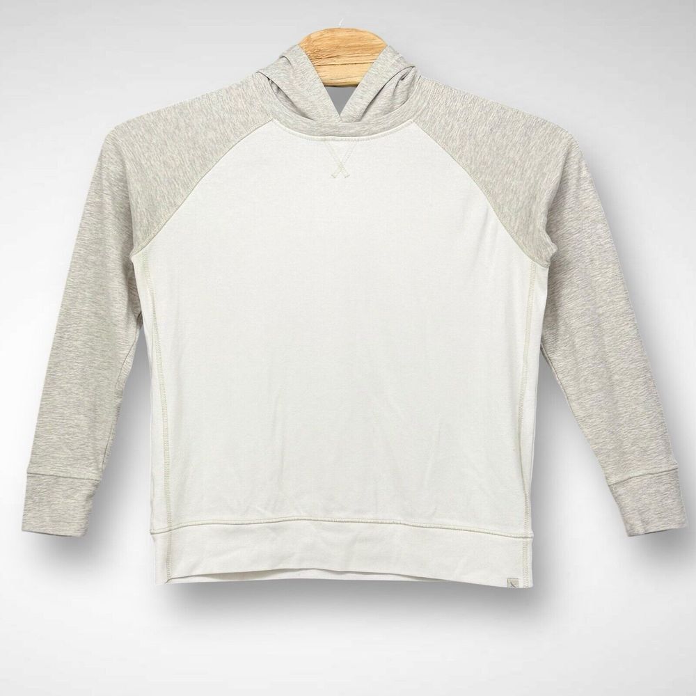 Eddie Bauer Womens Large‎ Gray White Legend Wash Baseball Hoodie Gorpcore